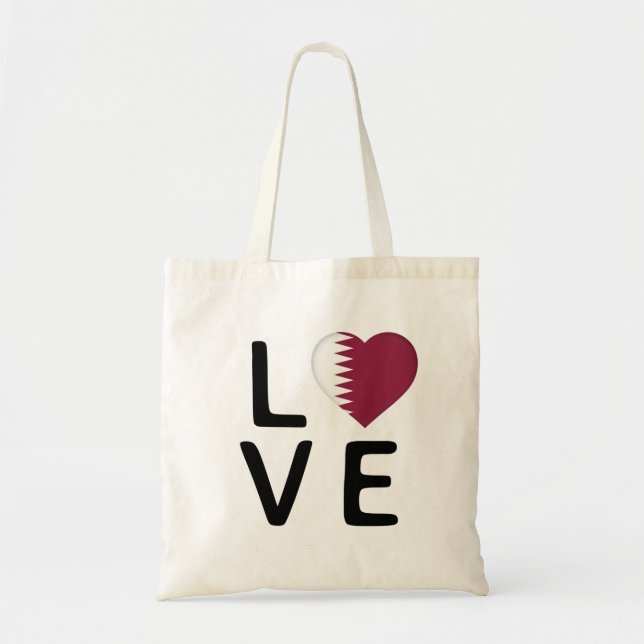 Love - Qatar Flag Tote Bag (Front)