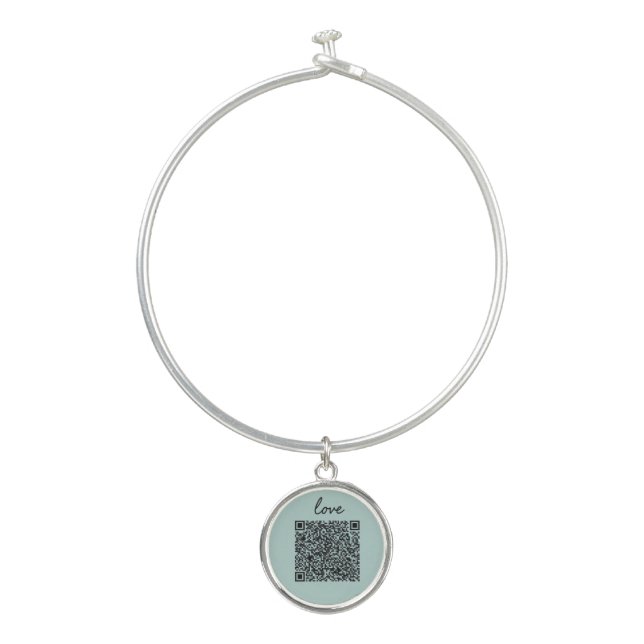 Love QR Code  Bangle Bracelet (Front)
