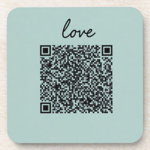 Love QR Code  Beverage Coaster