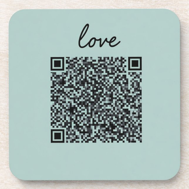 Love QR Code  Beverage Coaster (Front)