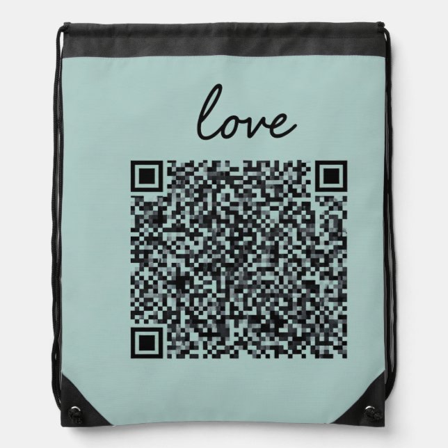 Love QR Code  Drawstring Bag (Front)