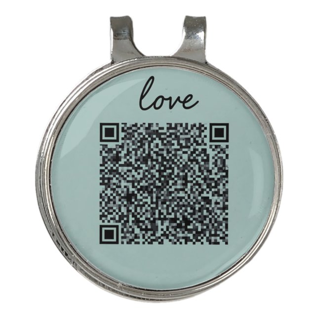 Love QR Code  Golf Hat Clip (Front)