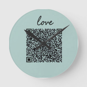 Love QR Code  Round Clock