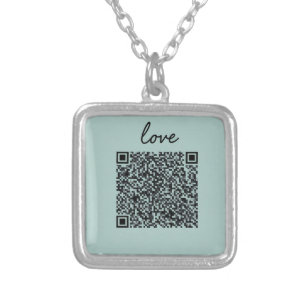 Love QR Code Silver Plated Necklace