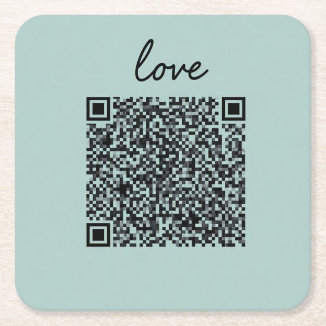 Love QR Code  Square Paper Coaster (Front)