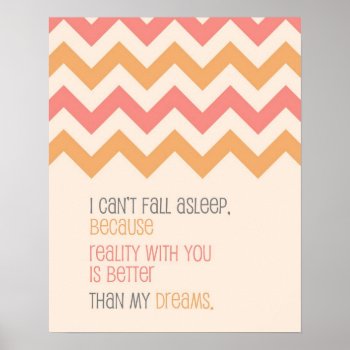 Love Quote Art Print Chevron Pattern Coral by MercedesP at Zazzle