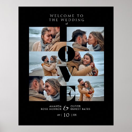 Love Quote Black Collage Welcome Wedding 6 Photos Poster