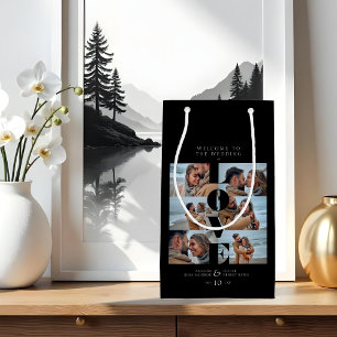 Love Quote Black Collage Welcome Wedding 6 Photos Small Gift Bag