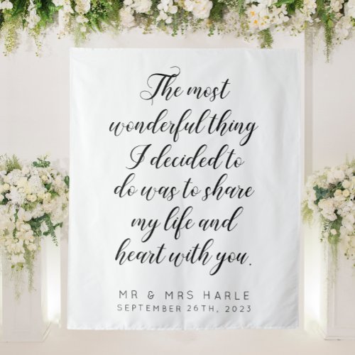 Love Quote Calligraphy Style Wedding Backdrop