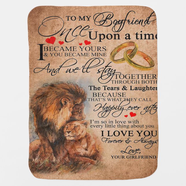 Love Quote For Boyfriend, Boyfriend Birthday Gift Baby Blanket (Front)
