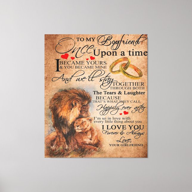Love Quote For Boyfriend, Boyfriend Birthday Gift Canvas Print (Front)