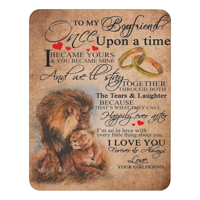 Love Quote For Boyfriend, Boyfriend Birthday Gift Door Sign (Contemporary Vert)