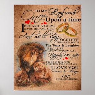 Love Quote For Boyfriend, Boyfriend Birthday Gift Poster