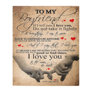 Love Quote For Boyfriend Cute Boyfriend Gift Metal Print
