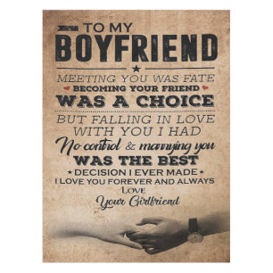 Love Quote For Boyfriend   Cute Boyfriend Gift Tablecloth