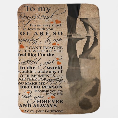 Love Quote For Boyfriend  Funny gift for him Baby Blanket