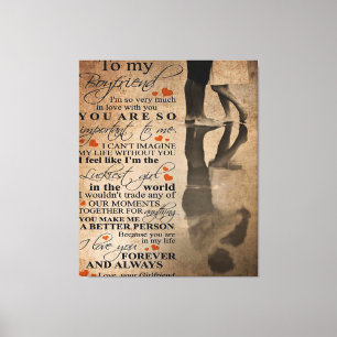 Love Quote For Boyfriend Funny gift for him Canvas Print