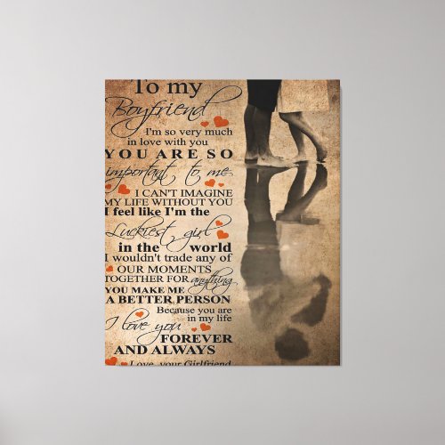 Love Quote For Boyfriend  Funny gift for him Canvas Print