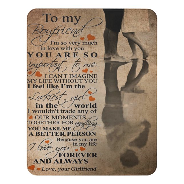 Love Quote For Boyfriend | Funny gift for him Door Sign (Contemporary Vert)