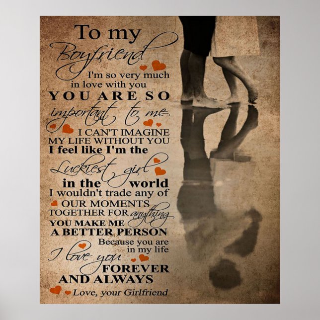 Love Quote For Boyfriend | Funny gift for him Poster (Front)