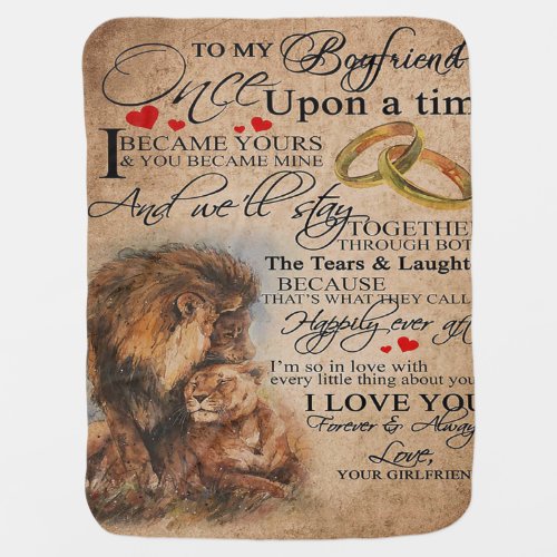 Love Quote For Boyfriend  Funny Quotes Present Baby Blanket