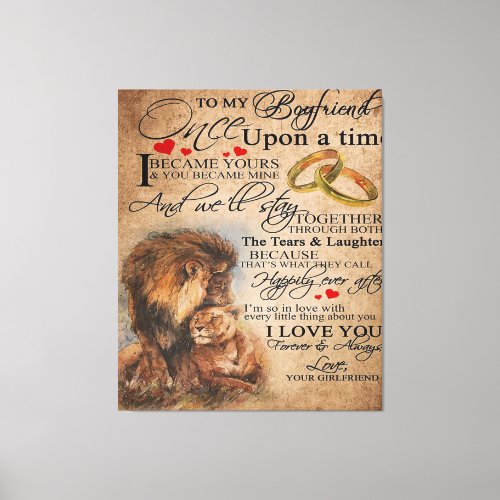 Love Quote For Boyfriend  Funny Quotes Present Canvas Print