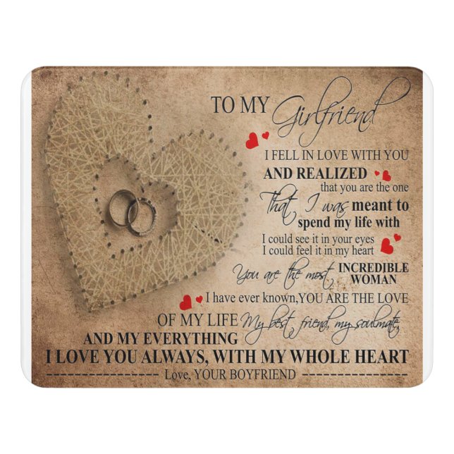 Love Quote For Boyfriend | Funny Quotes Present Door Sign (Contemporary Front)