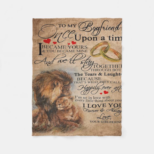 Love Quote For Boyfriend | Funny Quotes Present Fleece Blanket (Front)