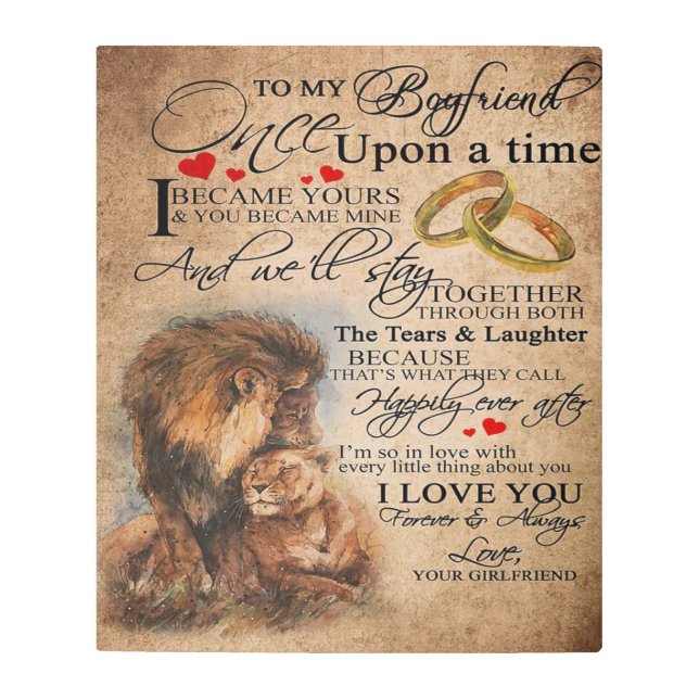 Love Quote For Boyfriend | Funny Quotes Present Metal Print (Front)