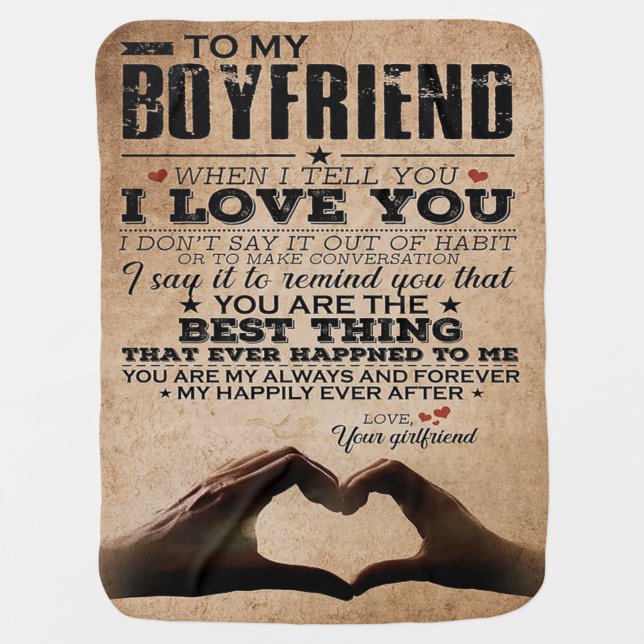 Love Quote For Boyfriend | Gift for husband, bf Baby Blanket (Front)