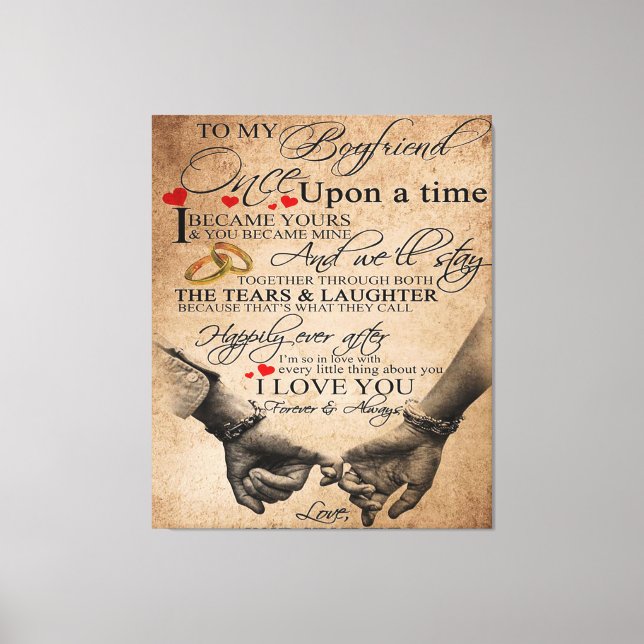Love Quote For Boyfriend | Gift for husband, bf Canvas Print (Front)