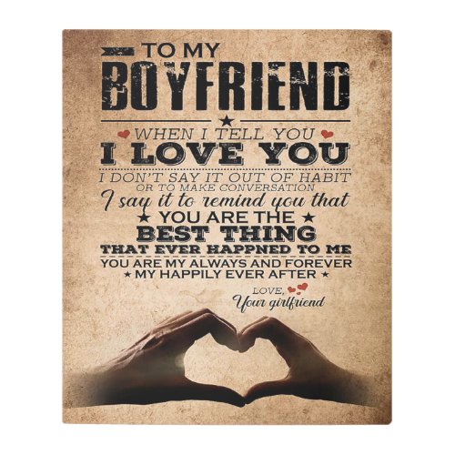 Love Quote For Boyfriend  Gift for husband bf Metal Print