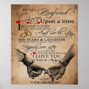 Love Quote For Boyfriend   Gift for husband, bf Poster
