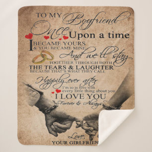 Love Quote For Boyfriend   Gift for husband, bf Sherpa Blanket