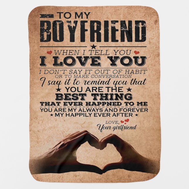 Love Quote For Boyfriend, Husband Love Birthday Baby Blanket (Front)