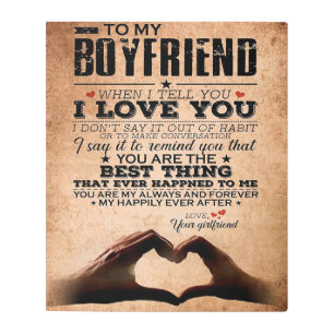 Love Quote For Boyfriend, Husband Love Birthday Metal Print