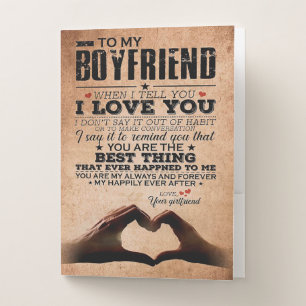 Love Quote For Boyfriend, Husband Love Birthday Pocket Folder