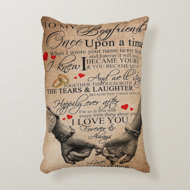 Love Quote For Boyfriend | Lovely Quotes Gift Accent Pillow (Front(Vertical))