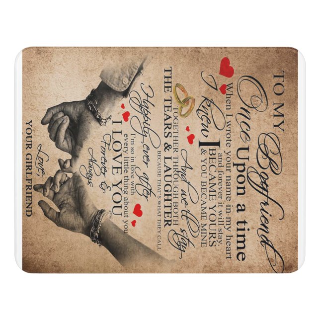 Love Quote For Boyfriend | Lovely Quotes Gift Door Sign (Contemporary Front)