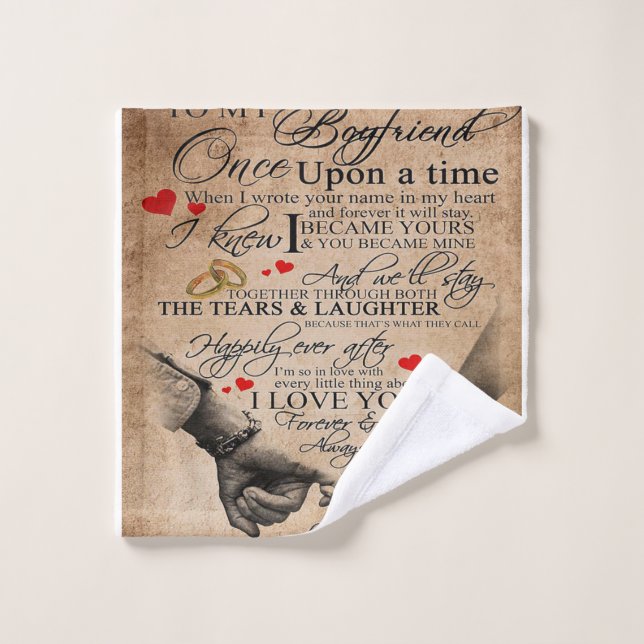 Love Quote For Boyfriend | Lovely Quotes Gift Wash Cloth (Wash Cloth)