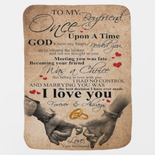 Love Quote For Boyfriend   Matching Couple Gift Baby Blanket