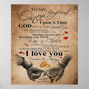 Love Quote For Boyfriend   Matching Couple Gift Poster