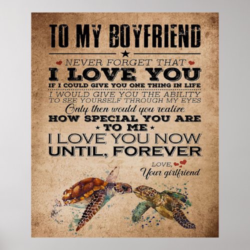 Love Quote For Boyfriend  Mathcing Couple Gift Poster