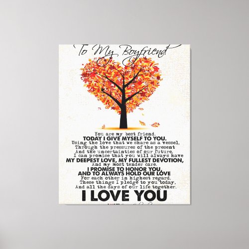 Love Quote For Boyfriend  Trendy Gift Canvas Print