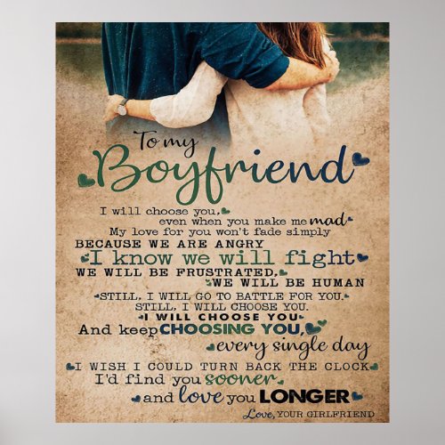 Love Quote For Boyfriend  Trendy Gift Poster