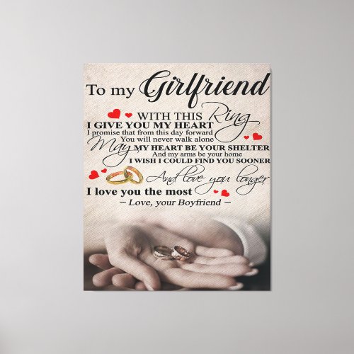 Love Quote For Girlfriend  Best Gift For Wife Canvas Print