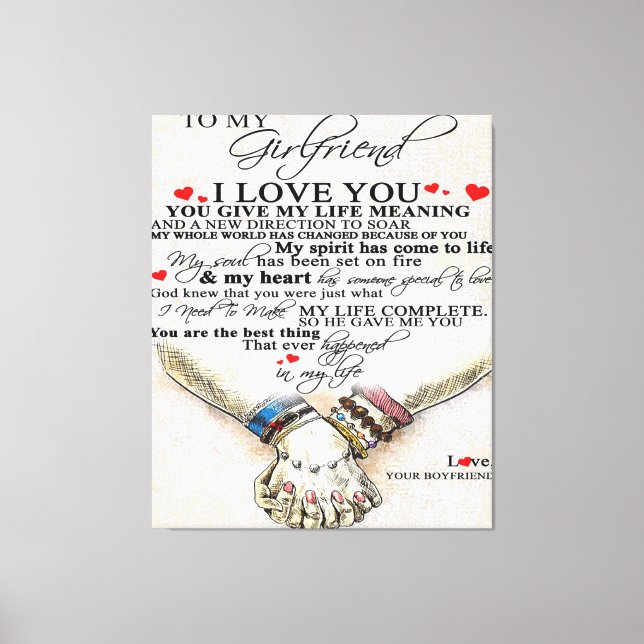 Love Quote For Girlfriend | Best Gift For Wife Canvas Print (Front)