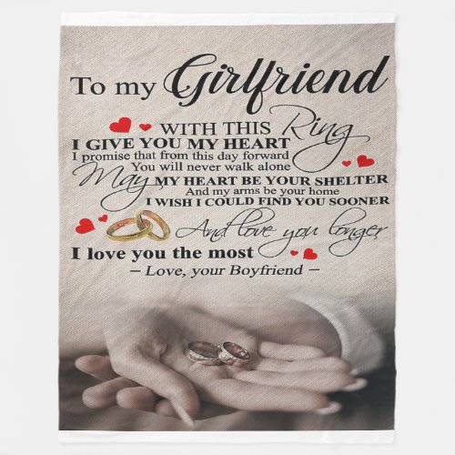 Love Quote For Girlfriend  Best Gift For Wife Fleece Blanket