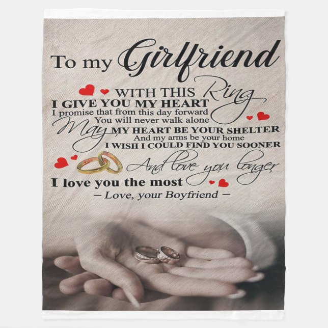 Love Quote For Girlfriend | Best Gift For Wife Fleece Blanket (Front)