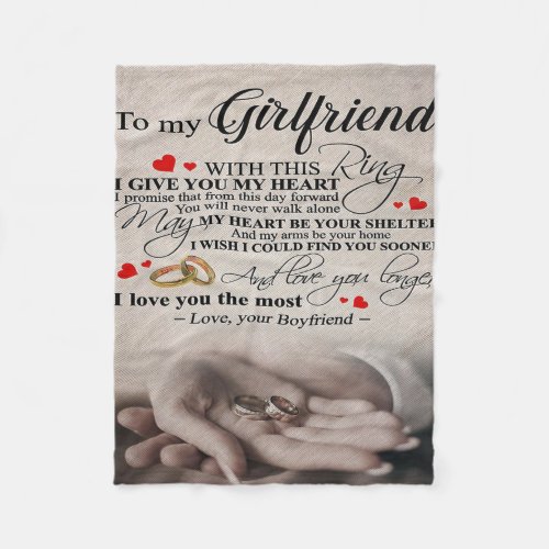 Love Quote For Girlfriend  Best Gift For Wife Fleece Blanket